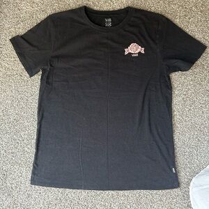 Vans Black Tee with Pink Rose